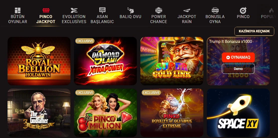 Pinco Casino Azərbaycan onlayn kazino və təhlükəsiz oyun imkanları